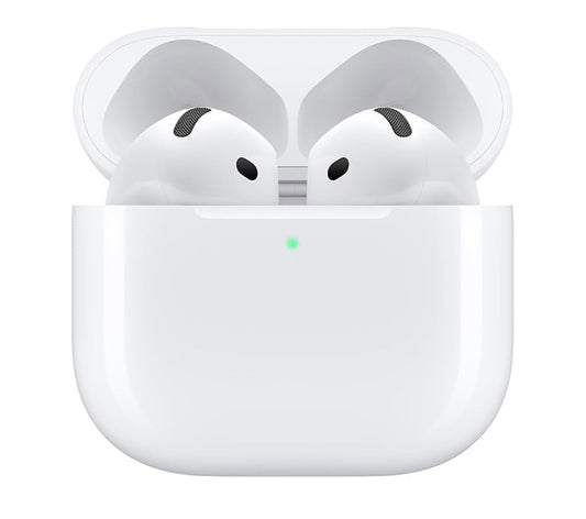 Audífonos inalámbricos AirPods 4 de Apple,audífonos Bluetooth,Audio Espacial Personalizado,Resistentes al Polvo,al Agua y al Sudor,Chip H2,hasta 30 Horas de batería,fácil configuración para el iPhone
