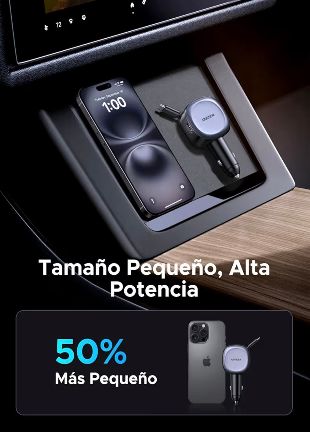 Cable retráctil UGREEN 75W