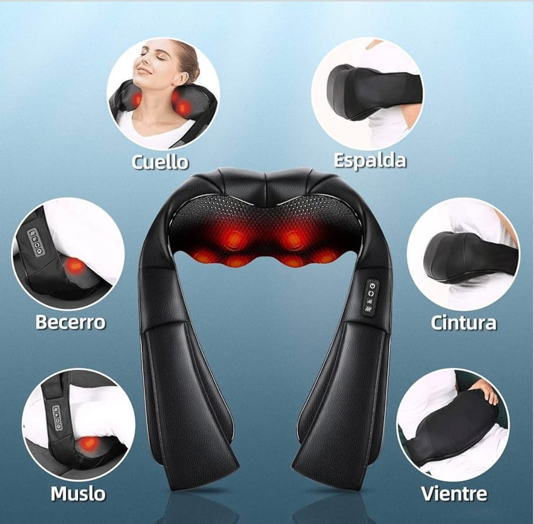 HEAT RELAX PRO™ – Masajeador eléctrico térmico para cuello y espalda | Alivio profundo + 60% OFF hoy