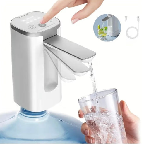 Dispensador de Agua Garrafon Portátil, Compatible con Botellas de 5L a 18.9L, Ajuste de Flujo de 3 Velocidades, Bomba de Agua Garrafon Plegable para Uso Doméstico y de Camping