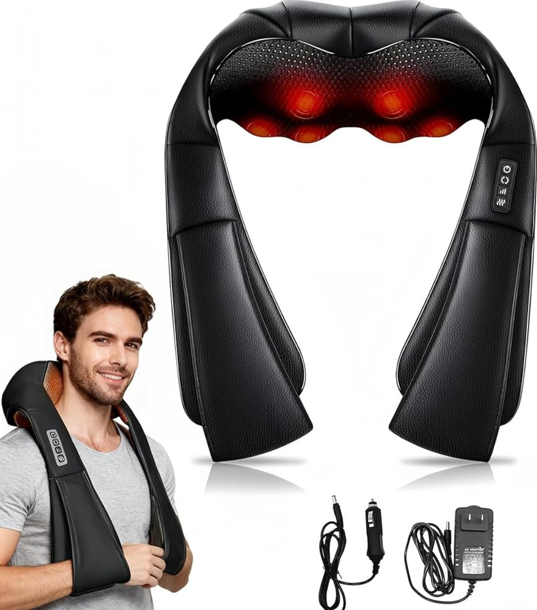 HEAT RELAX PRO™ – Masajeador eléctrico térmico para cuello y espalda | Alivio profundo + 60% OFF hoy