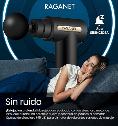 Pistola masajeadora con 4 cabezas