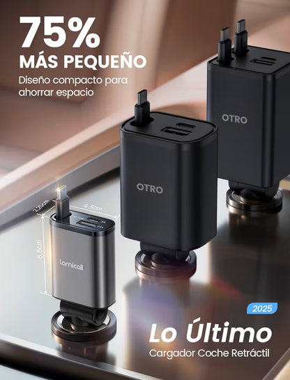 Retráctil cargador para auto