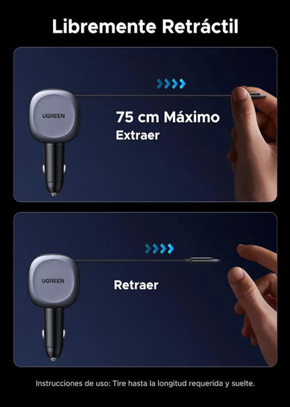 Cable retráctil UGREEN 75W