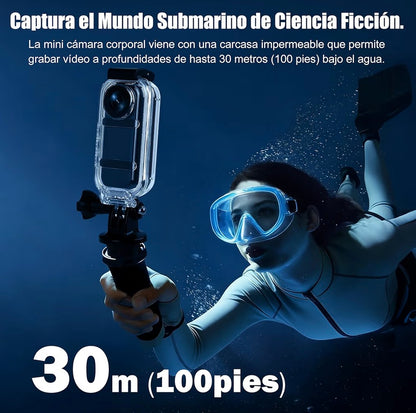 Cámara de Acción 360°con Pantalla Visible,Resistente al agua.